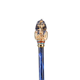 Tutankhamon design enameled brass handle luxury handmade Italian umbrella canopy