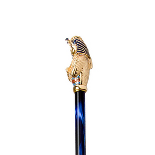 Tutankhamon design enameled brass handle luxury handmade Italian umbrella detail