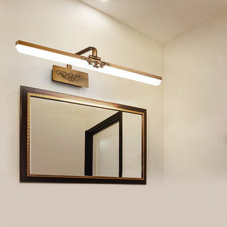 Vintage bronze bathroom wall lamp illuminated — acrylic classic