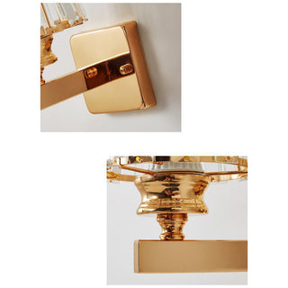 Applique Murale Luxe Moderne – Applique Murale Géométrique en Métal avec Éclairage d'Appoint en Cristal
