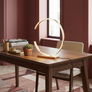 Gold Arc Table Lamp – Modern Arc Shaped Lamp with Warm Ambient Lighting