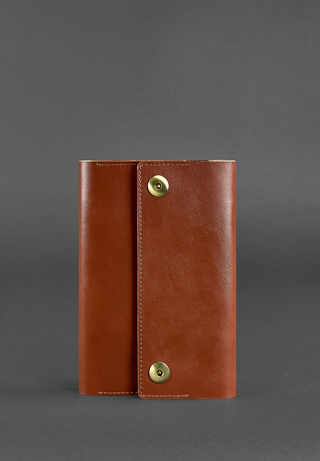 leather bound notebook a5 soft cover pen holder business card slots top view