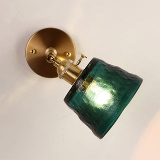 Vintage adjustable warm glass metal wall sconce — fixture
