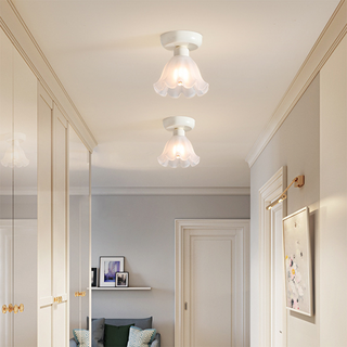 Mini pumpkin ceiling light for hallway, modern glass metal