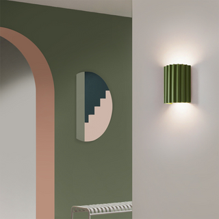 Modern half circle curl resin wall lamp angle — indoor sconce