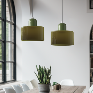 Suspension Bauhaus – Luminaire Moderne en Verre pour Îlot de Cuisine avec Culot E27