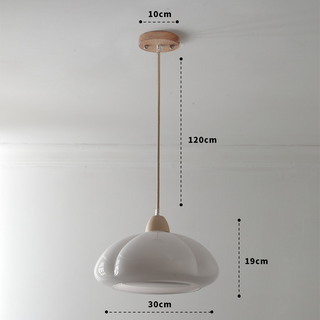 Vintage Pendant Light – Glass Pumpkin Lamp with Adjustable Hanging Light, E27 Socket