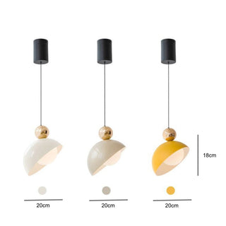 Eco LED pendant side angle — modern metal glass hanging lamp