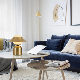 Elegant lamp illuminated — chic soothing warm glow