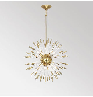 Modern Gold Chandelier – Elegant Crystal Glass Lighting Fixture for Living Rooms