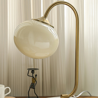 Marshmallow lamp side — glass shade metal base warm