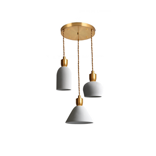 Suspension en céramique - Luminaire cocon laiton rétro avec longueur de suspension ajustable