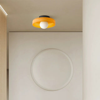 Plafonnier de cuisine moderne - Luminaire rond en verre à montage encastré pour éclairage d'îlot
