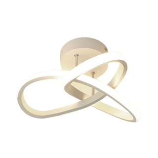Contemporary Ceiling Light – Double Panel LED Fixture | Modern Curved Metal Lamp