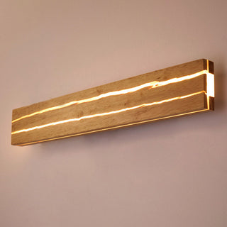 Modern rectangular LED wall sconce solid wood — modern lamp