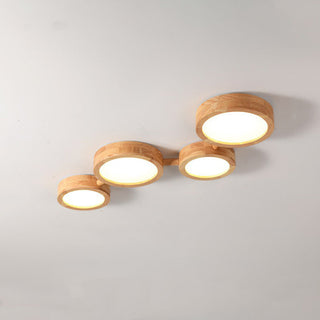 Wood retro warm ceiling light LED – multi head glow