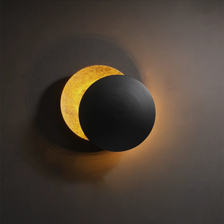 Round circle rotating LED wall sconce detail — modern
