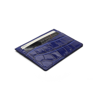 luxury leather card holder haven crocodile leather wallet credit card slots detail