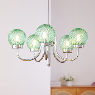 Glass Ball Chandelier – Modern Iron & Glass Fixture | Luxury Bedroom Lighting
