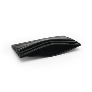 luxury card holder haven italian leather crocodile pattern slots wallet close-up