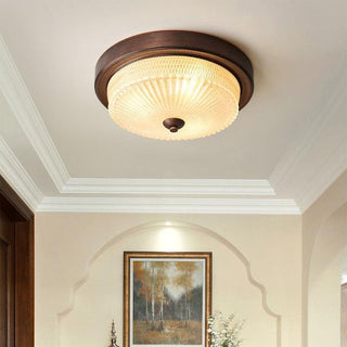 Vintage round iron glass ceiling light – retro bedroom