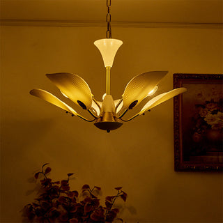 Ceramic copper pendant from below — vintage hanging ceiling lamp