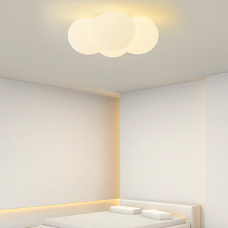 Cloud ceiling light in room, white bubble three color LED