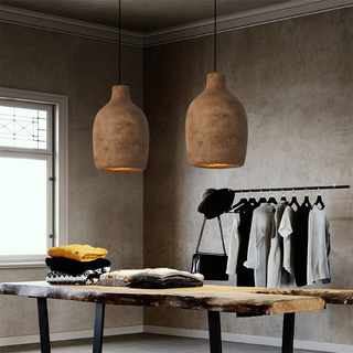 Pottery pendant from below — artistic postmodern ceiling light