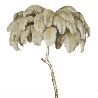 Feather resin floor lamp wide — luxury maple texture