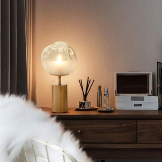 Luxury sphere lamp — textured globe close-up detail