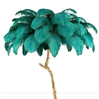 Luxury maple leaf floor lamp — resin feather ambient