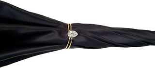 Classic black white umbrella double layer gold frame open