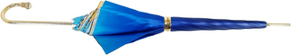 Luxury leopard umbrella – double canopy open view