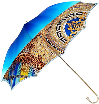 Leopard umbrella – Swarovski crystal handle close-up