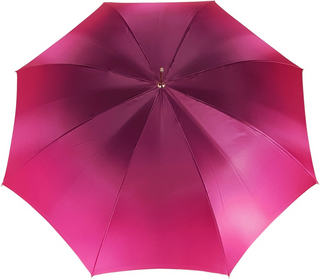 Handmade fuchsia double canopy umbrella Swarovski crystal open