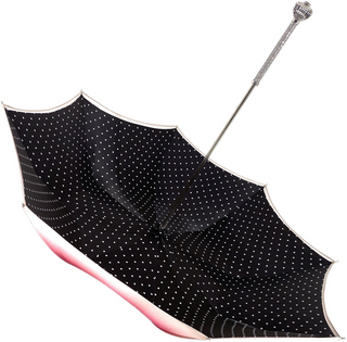 Exclusive black and white umbrella Swarovski crystal handle