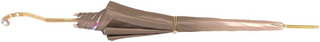 Elegant ivory satin umbrella Swarovski crystal handle close-up