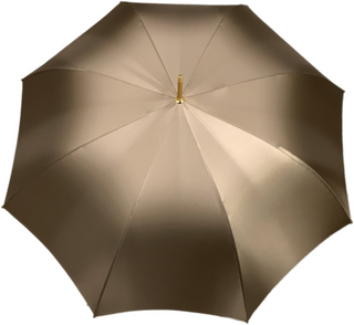 Handmade ivory satin umbrella Swarovski handle open canopy