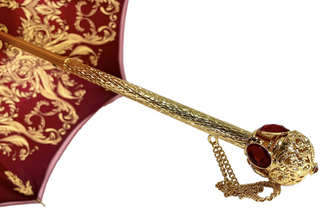 Luxury burgundy umbrella – automatic open canopy view