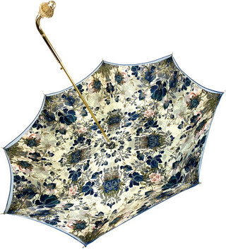 Exclusive light blue floral umbrella Swarovski automatic handle