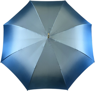 Handmade light blue floral umbrella Swarovski automatic open