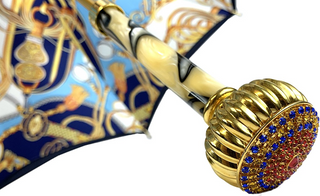Women's blue luxury umbrella – Swarovski handle profile