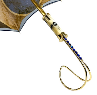 Blue luxury umbrella – double canopy detail view