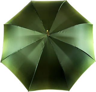 Italian green umbrella – floral canopy pattern close-up