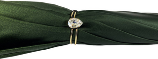 Luxury green umbrella – Swarovski handle side profile