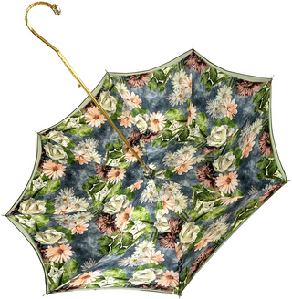 Italian luxury green umbrella – Swarovski folded view