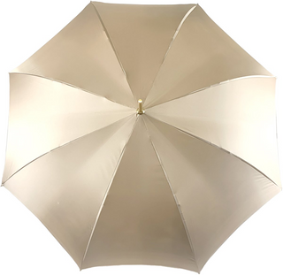 Handmade cream umbrella – Swarovski handle side profile