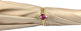 Italian luxury cream umbrella – Swarovski handle view