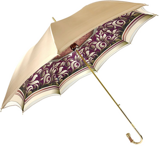 Cream umbrella – Swarovski crystal handle close-up