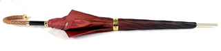 Baroque Italian umbrella – gold handle satin open canopy